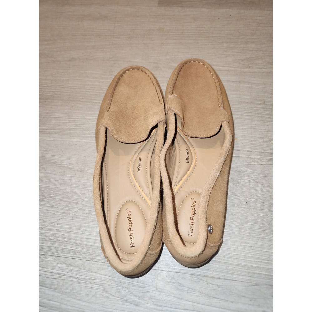 Hush Puppies Ozzie Tan Suede Loafers Womens 7.5 M Bounce Comfort Flats PW-OZZIE - Picture 6 of 7